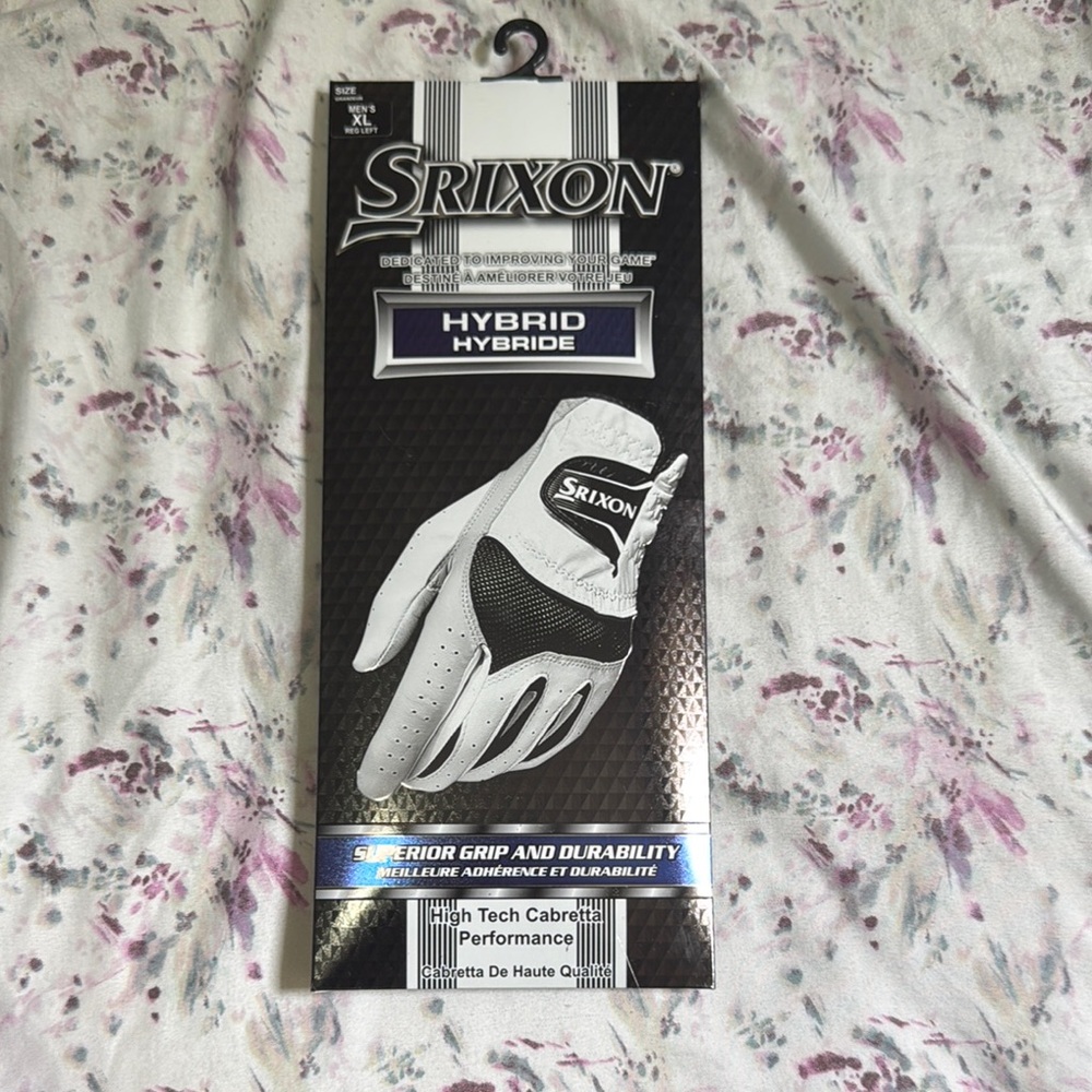 RIXO Men's Black and White Hybrid Golf Gloves